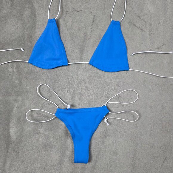 Octopus Beachwear Blue string bikini xxs xs 00 0 - Picture 1 of 8